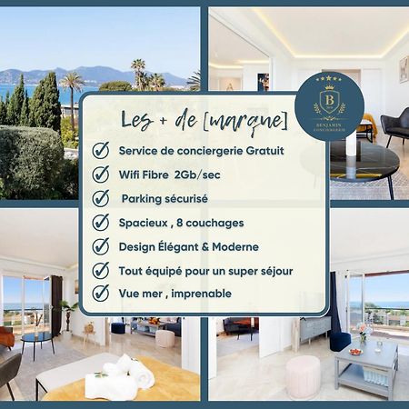 Suite Riviera - Sea View - Clim - 50M Plage - Residence De Standing - Spacieux 180 M2 - Parking Cannes Exterior foto